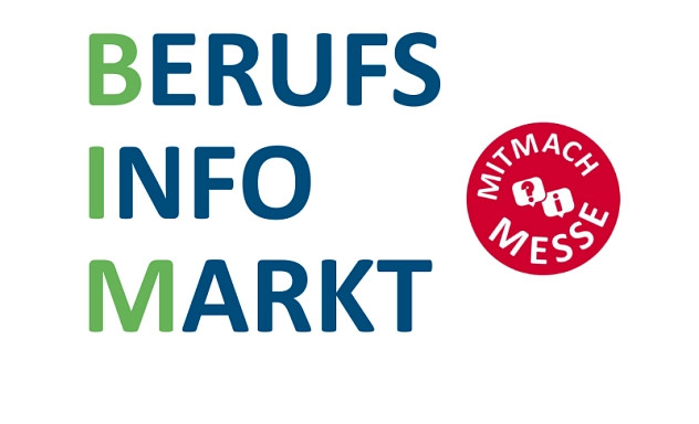 Zu sehen ist der Text "Berufsinfomarkt 46. Messe für Ausbildung, Schule, Studium und Beruf" in den Berufsbildenden Schulen II in Northeim, am 17. April 2026 vom 09 bis 15:30 Uhr.