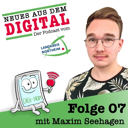 Das Bild zeigt das Cover der 7. Podcast Folge mit Maxim Seehagen&nbsp;&copy;&nbsp;Landkreis Northeim