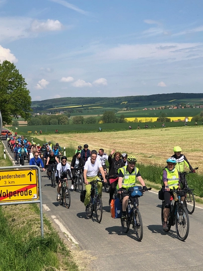 Das Bild zeigt die Fahrradgruppe des Fahrradtages 2023&nbsp;&copy;&nbsp;Landkreis Northeim