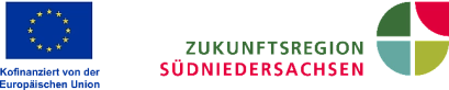 Logo EU und Logo der Zukunftsregion Südniedersachsen Logo EU und Logo der Zukunftsregion Südniedersachsen © Zukunftsregion Südniedersachsen
